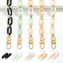 Glitter Acetate Chain Link Necklace Set