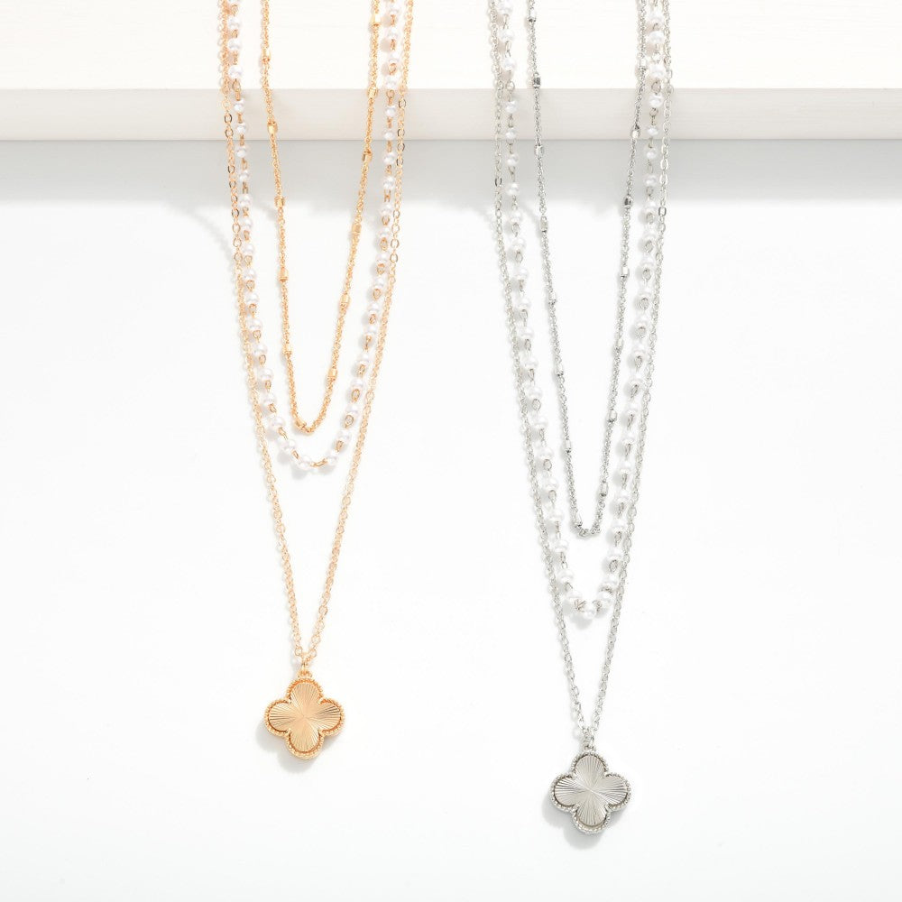 Clover Layered chain link Necklace