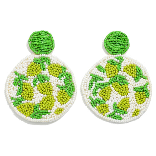 Lime Statement Seed Bead Earrings