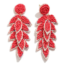 Seed Bead Leaf Earrings