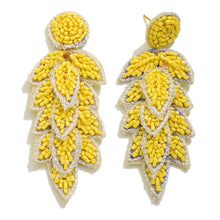 Seed Bead Leaf Earrings