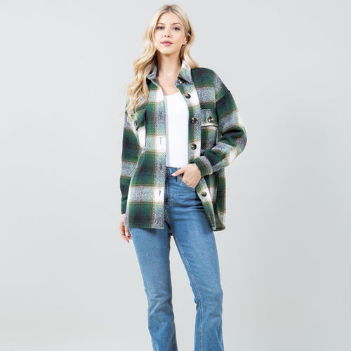 Green Plaid Shacket