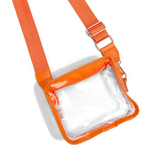 Orange Square Crossbody Clear Bag