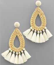 Rattan Teardrop & Tassel Earrings