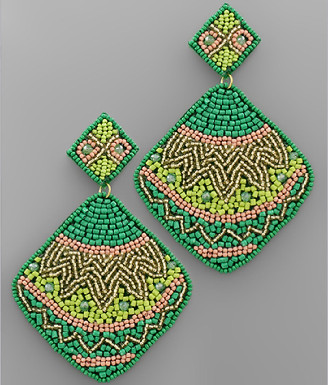 Beaded square Earrings