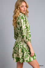 Green two tone Floral Dress