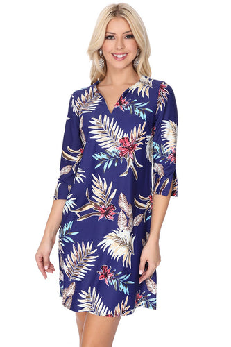 Blue Palm Dress