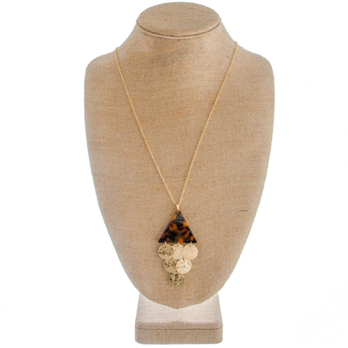 Acetate and Circle Charm Necklace