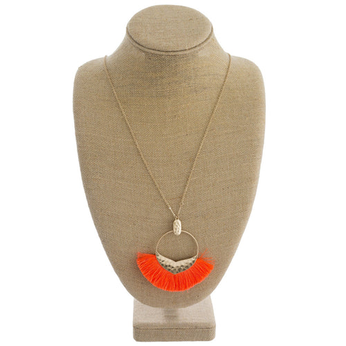 Neon Tassel circular Necklace