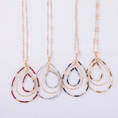 Seed Bead teardrop Necklace