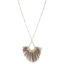 Metallic Stripe Fringe Tassel Necklace