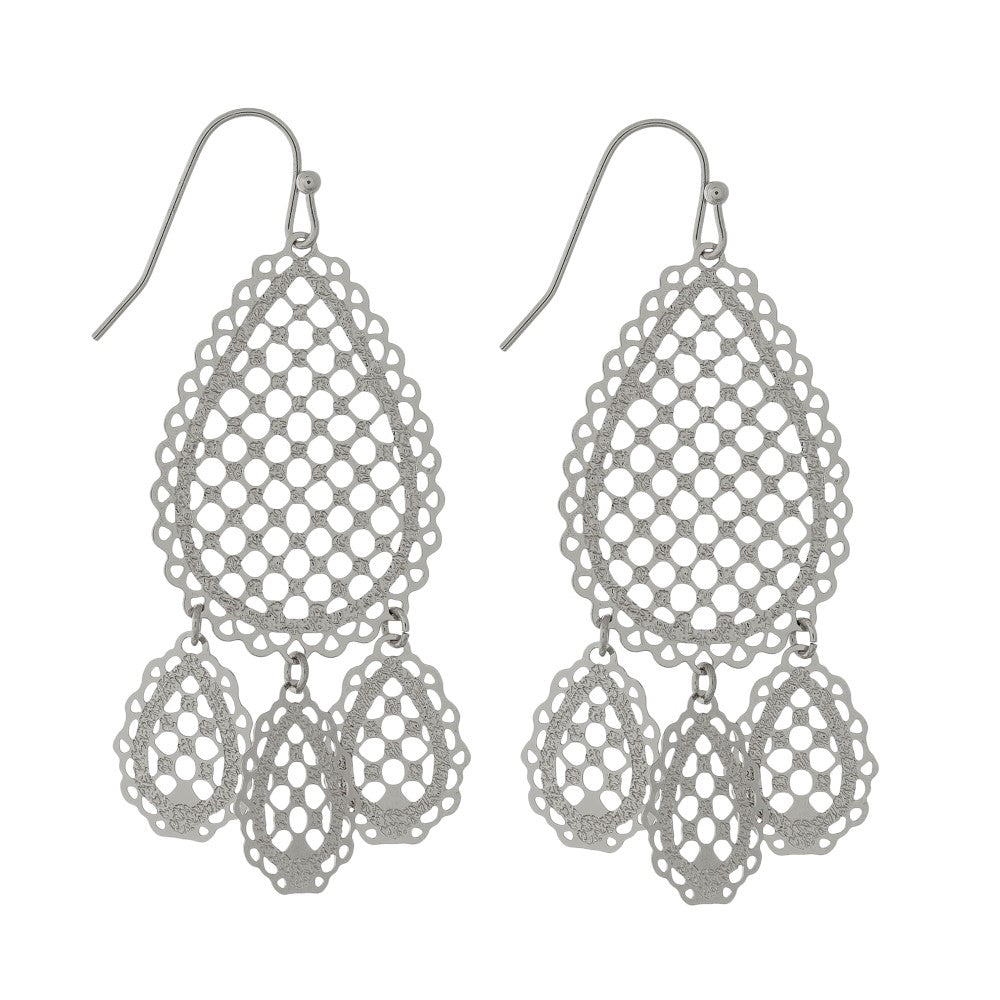 Silver laser-cut Earrings