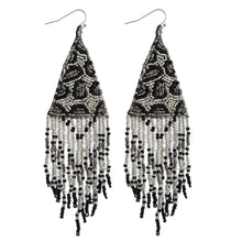 Leopard Print seed bead triangle Earrings