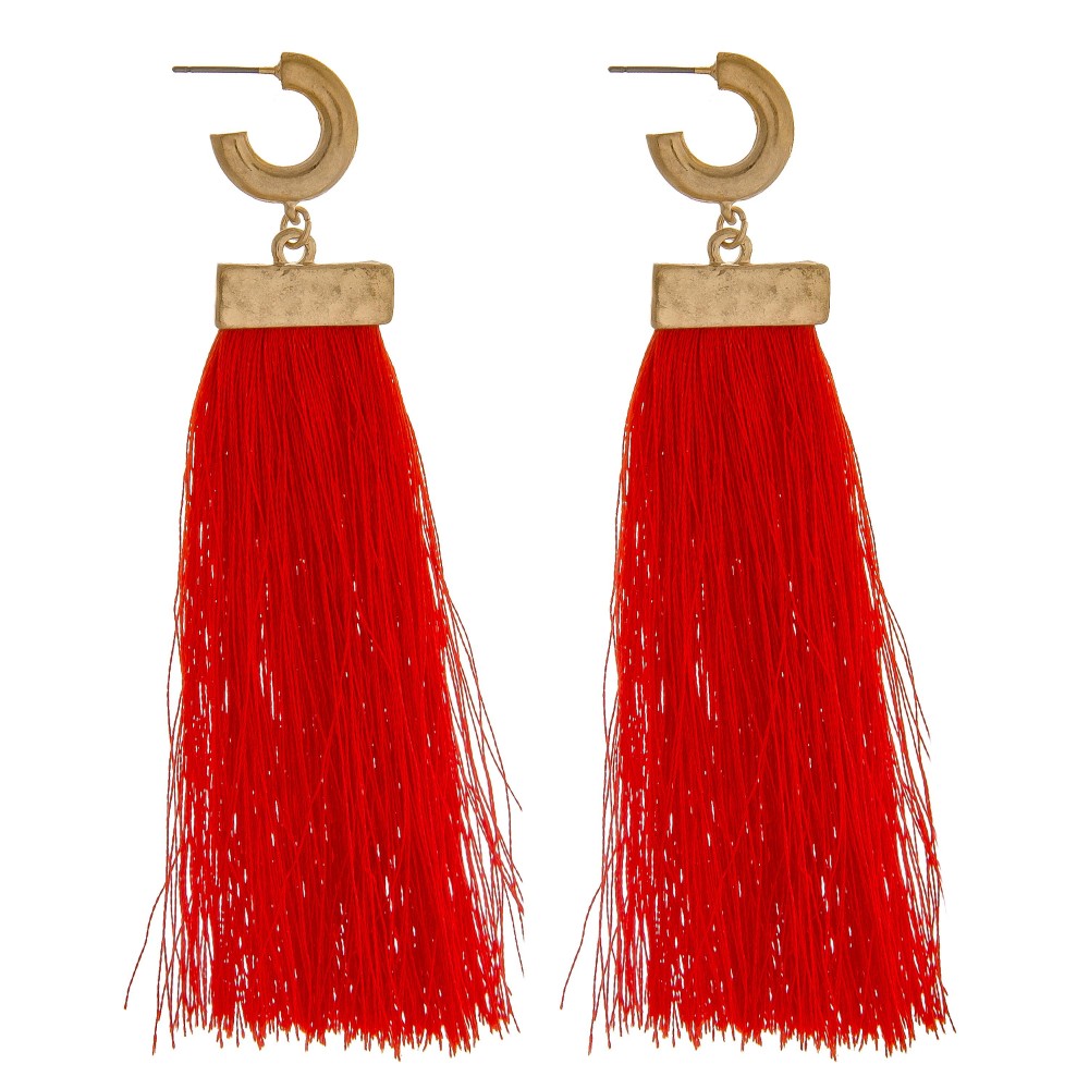 Tassel open Hoop Earrings