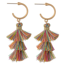 Tassel Drop Hoop Earrings