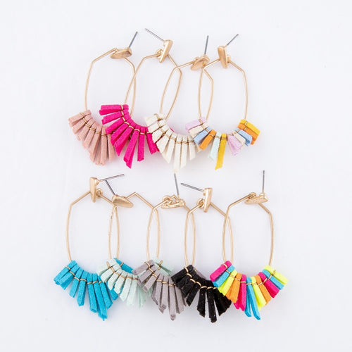 Faux Leather Tassel Earrings