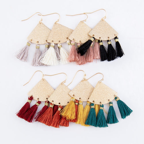 Triangle Tassel Earrings