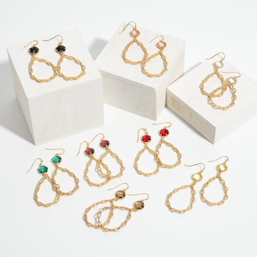 Chain Link Crystal Earrings