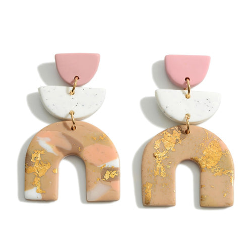 Natural Clay Polymer Drop Earrings