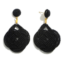 Beaded drop Knot Earrings