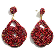 Beaded drop Knot Earrings