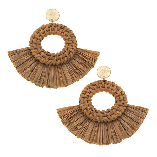 Rattan Fan Earrings