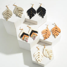 Wooden leaf Earrings