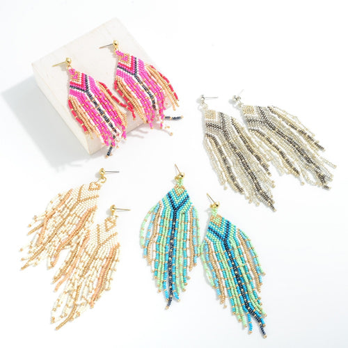 Seed Bead Tassel Earrings