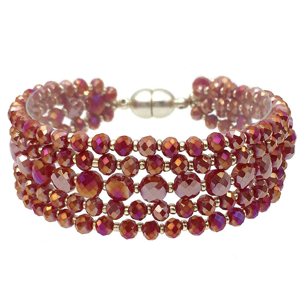 Red Faceted Bead Bracelet