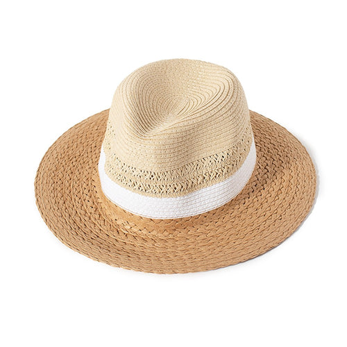 Two Tone Straw Panama Hat