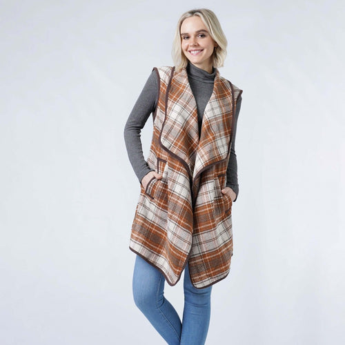 Plaid Vest with Pockets