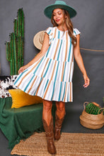 Multi Stripe Tier Mini Dress