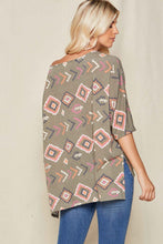 Olive Aztec French Terry Top