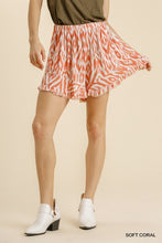 Coral Ikat print Shorts