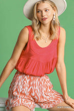 Coral Ikat print Shorts