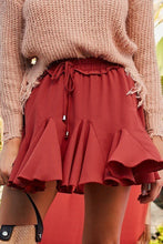Brick Red Ruffle Skirt/Skort
