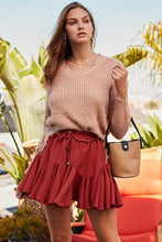 Brick Red Ruffle Skirt/Skort