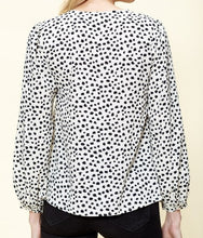 Black & Ivory Spotted detail Front woven Top