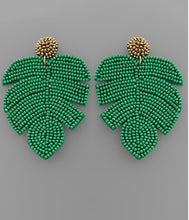 Bead Tropical Leaf Earrings