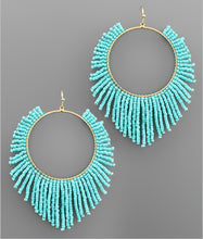 Bead Fringe Circle Earrings