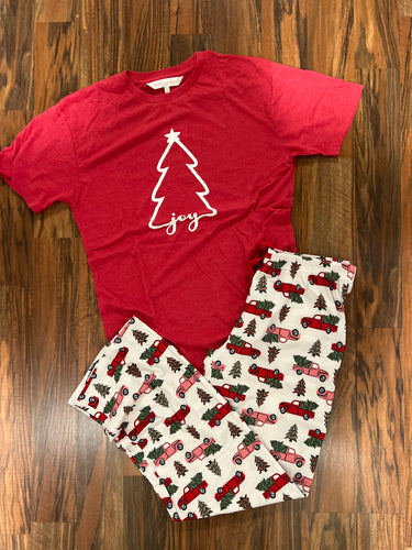 “JOY” Christmas Tree pajama set