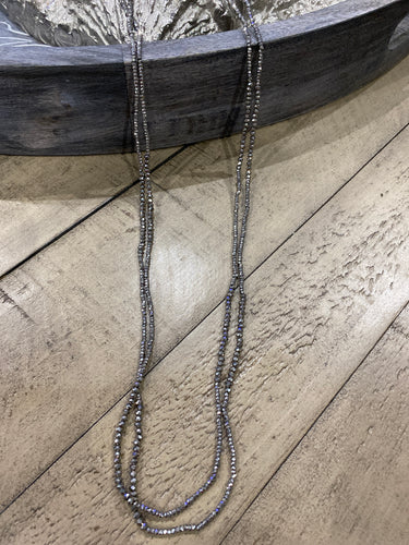 Gray faceted bead Necklace