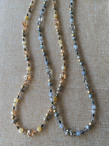 Gray & Gold bead Necklace Set