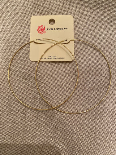 Gold thin Hoop Earrings