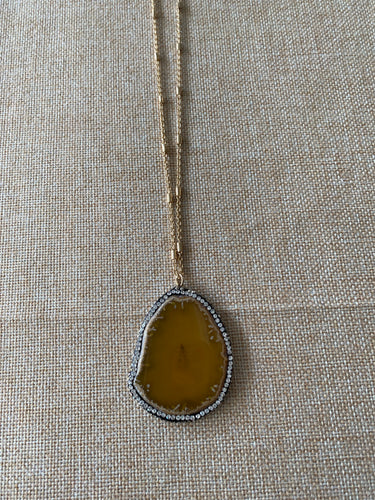 Mustard Stone Necklace Set