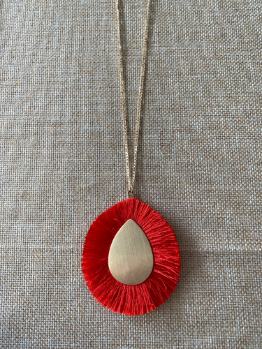 Red tassel Necklace Set