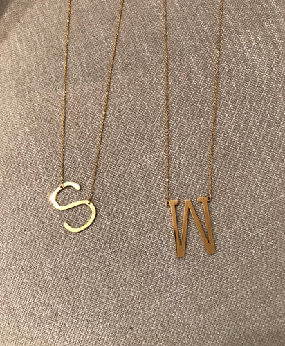 Gold initial Necklaces