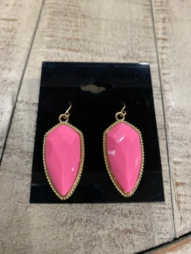 Hot Pink stone Earrings