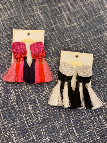 Beaded Tassel Earrings
