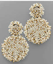 Beaded Double Disc Earrings